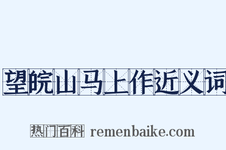 望皖山马上作近义词是什么意思的图片